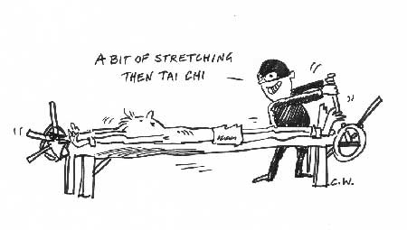 Stretching for tai chi cartoon