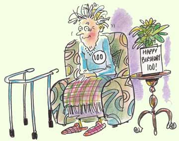 Cartoon - old lady