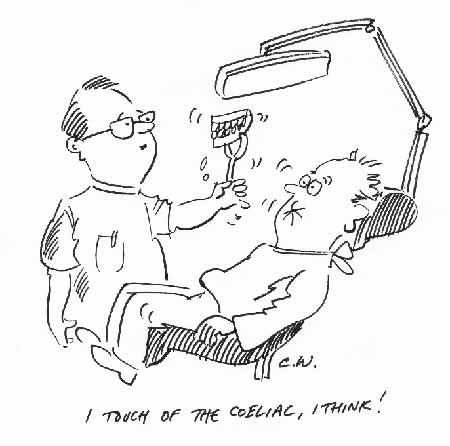 Dentist and patient cartoon